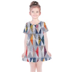 Mosaic, Colorful, Rhombuses, Pattern, Geometry Kids  Simple Cotton Dress by nateshop