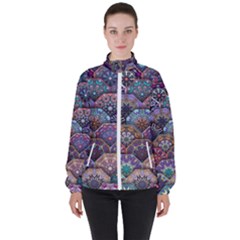 Texture, Pattern, Abstract Women s High Neck Windbreaker by nateshop