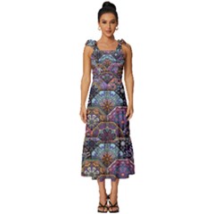 Texture, Pattern, Abstract Tie-strap Tiered Midi Chiffon Dress by nateshop