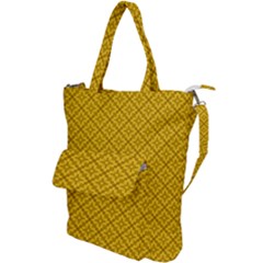 Yellow Floral Pattern Vintage Pattern, Yellow Background Shoulder Tote Bag