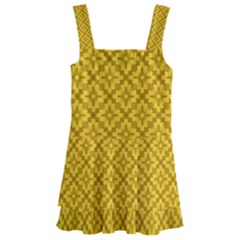 Yellow Floral Pattern Vintage Pattern, Yellow Background Kids  Layered Skirt Swimsuit by nateshop