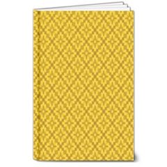 Yellow Floral Pattern Vintage Pattern, Yellow Background 8  X 10  Hardcover Notebook