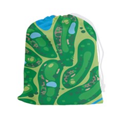 Golf Course Par Golf Course Green Drawstring Pouch (2xl) by Grandong