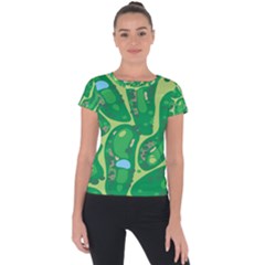 Golf Course Par Golf Course Green Short Sleeve Sports Top 