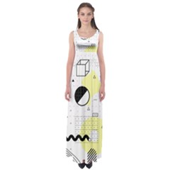 Graphic Design Geometric Background Empire Waist Maxi Dress