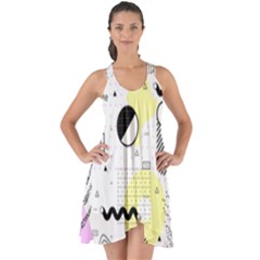 Graphic Design Geometric Background Show Some Back Chiffon Dress by Grandong