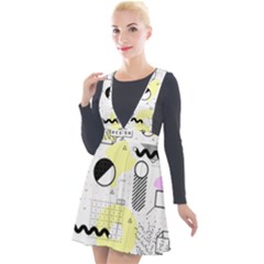 Graphic Design Geometric Background Plunge Pinafore Velour Dress by Grandong