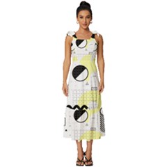 Graphic Design Geometric Background Tie-strap Tiered Midi Chiffon Dress by Grandong