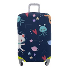 Cute Astronaut Cat With Star Galaxy Elements Seamless Pattern Luggage Cover (small) by Grandong