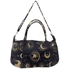 Asian Set With Clouds Moon Sun Stars Vector Collection Oriental Chinese Japanese Korean Style Removable Strap Handbag by Grandong