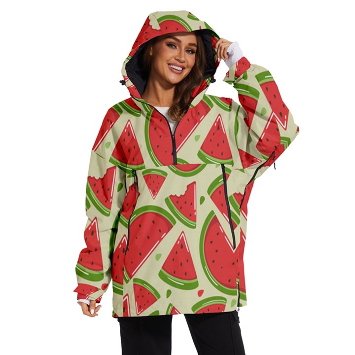 Cute Watermelon Seamless Pattern Women s Ski and Snowboard Jacket