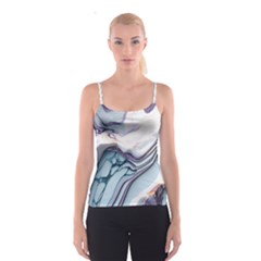 Marble Abstract White Pink Dark Spaghetti Strap Top by Grandong
