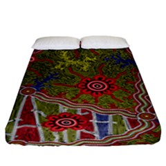 Authentic Aboriginal Art - Connections Fitted Sheet (king Size) by hogartharts