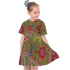 Authentic Aboriginal Art - Connections Kids  Sailor Dress by hogartharts