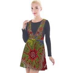 Authentic Aboriginal Art - Connections Plunge Pinafore Velour Dress