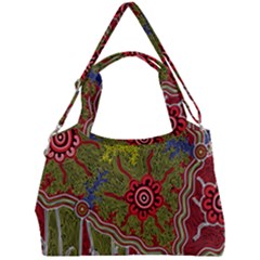 Authentic Aboriginal Art - Connections Double Compartment Shoulder Bag by hogartharts