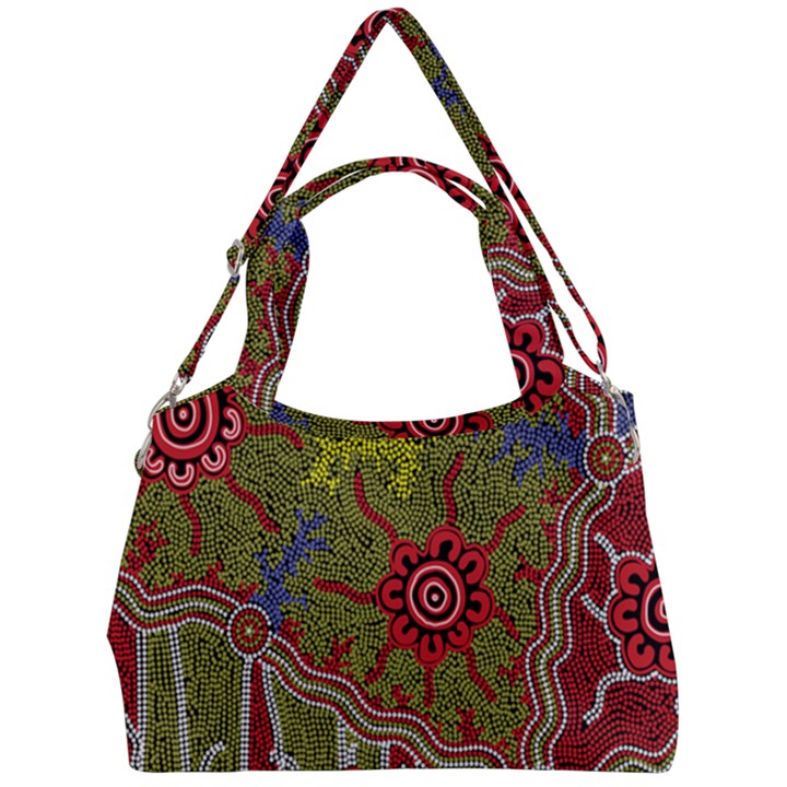 Authentic Aboriginal Art - Connections Double Compartment Shoulder Bag