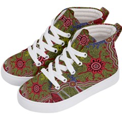 Authentic Aboriginal Art - Connections Kids  Hi-top Skate Sneakers by hogartharts