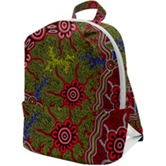 Authentic Aboriginal Art - Connections Zip Up Backpack by hogartharts