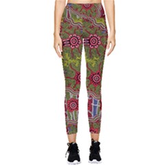 Authentic Aboriginal Art - Connections Pocket Leggings  by hogartharts