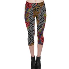 Authentic Aboriginal Art - Gathering Capri Leggings 