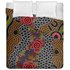 Authentic Aboriginal Art - Gathering Duvet Cover Double Side (california King Size)