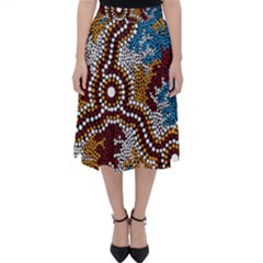 Authentic Aboriginal Art - Wetland Dreaming Classic Midi Skirt by hogartharts