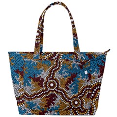 Authentic Aboriginal Art - Wetland Dreaming Back Pocket Shoulder Bag  by hogartharts