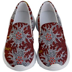 Authentic Aboriginal Art - Bushland Dreaming Kids Lightweight Slip Ons by hogartharts