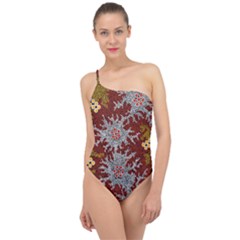 Authentic Aboriginal Art - Bushland Dreaming Classic One Shoulder Swimsuit