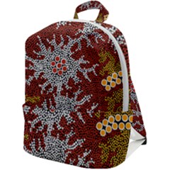 Authentic Aboriginal Art - Bushland Dreaming Zip Up Backpack by hogartharts