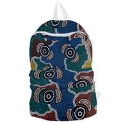 Authentic Aboriginal Art - Riverside Dreaming Foldable Lightweight Backpack by hogartharts