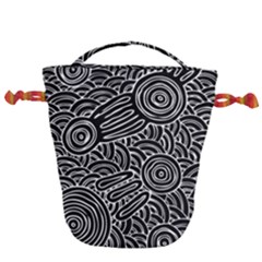 Authentic Aboriginal Art - Meeting Places Drawstring Bucket Bag