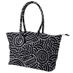 Authentic Aboriginal Art - Meeting Places Canvas Shoulder Bag by hogartharts