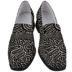 Authentic Aboriginal Art - Meeting Places Women s Chunky Heel Loafers