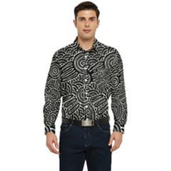 Authentic Aboriginal Art - Meeting Places Men s Long Sleeve Pocket Shirt 