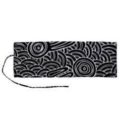 Authentic Aboriginal Art - Meeting Places Roll Up Canvas Pencil Holder (M)