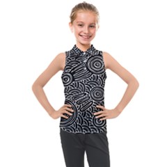 Authentic Aboriginal Art - Meeting Places Kids  Sleeveless Polo T-Shirt