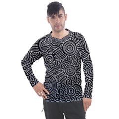 Authentic Aboriginal Art - Meeting Places Men s Pique Long Sleeve T-Shirt