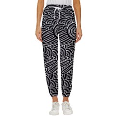 Authentic Aboriginal Art - Meeting Places Women s Cropped Drawstring Pants