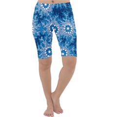 Authentic Aboriginal Art - Waterhole Dreaming Cropped Leggings  by hogartharts