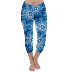 Authentic Aboriginal Art - Waterhole Dreaming Capri Winter Leggings  by hogartharts