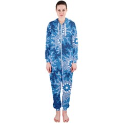 Authentic Aboriginal Art - Waterhole Dreaming Hooded Jumpsuit (Ladies)