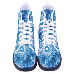 Authentic Aboriginal Art - Waterhole Dreaming Women s High-Top Canvas Sneakers