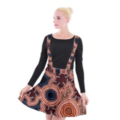 Authentic Aboriginal Art - Pathways Suspender Skater Skirt