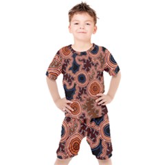 Authentic Aboriginal Art - Pathways Kids  T-shirt And Shorts Set