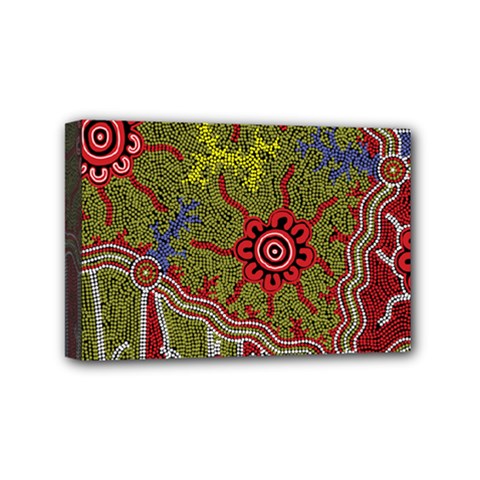 Authentic Aboriginal Art - Connections Mini Canvas 6  X 4  (stretched)