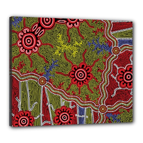 Authentic Aboriginal Art - Connections Canvas 24  X 20  (stretched)