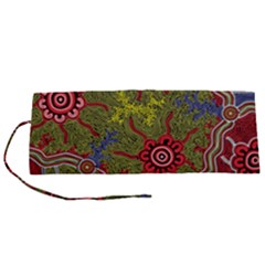 Authentic Aboriginal Art - Connections Roll Up Canvas Pencil Holder (s)