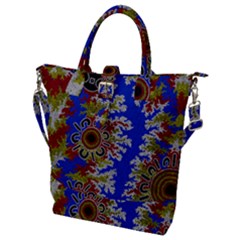 Authentic Aboriginal Art - Waterholes (corella) Buckle Top Tote Bag